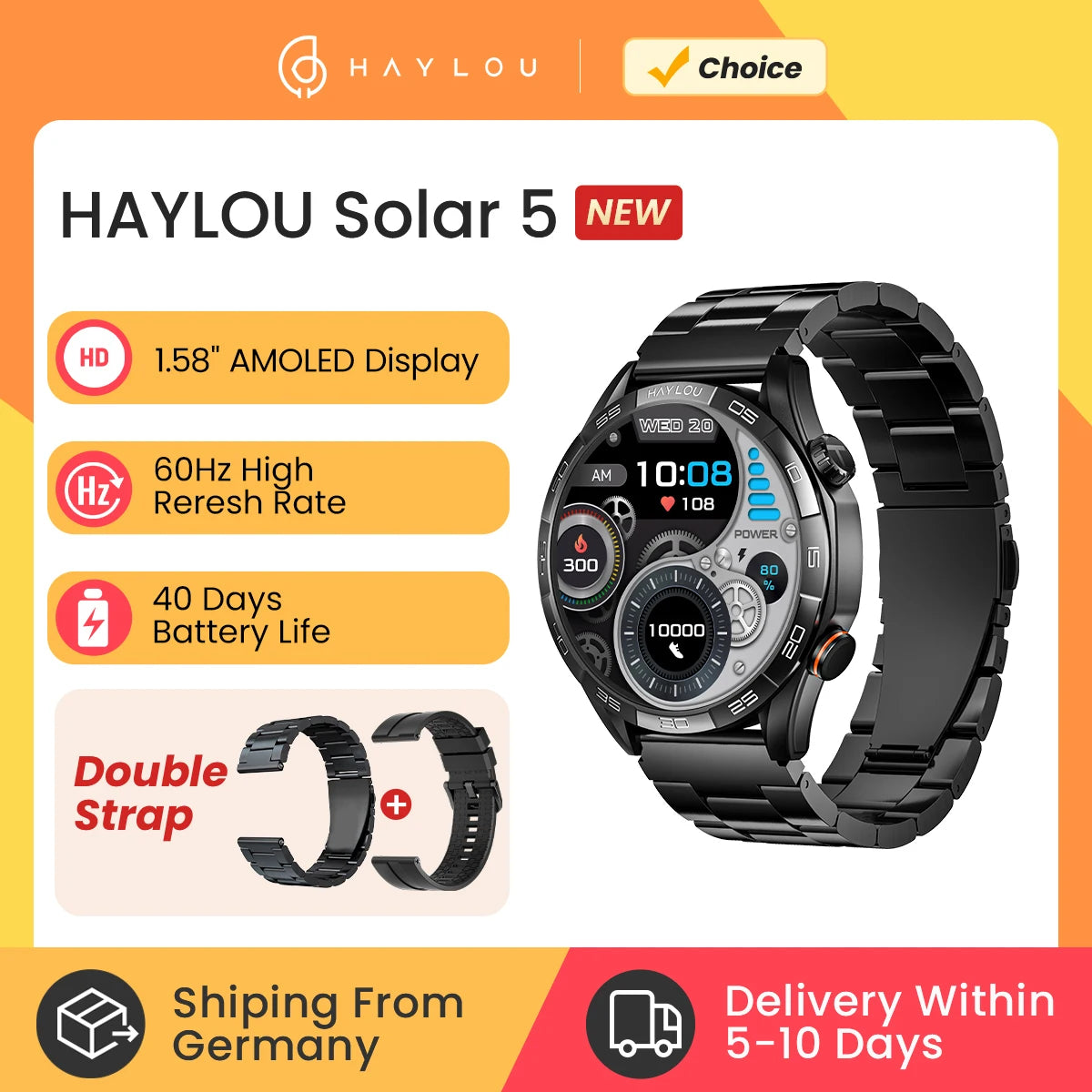 HAYLOU Solar 5 – Performance, Saúde e Ecrã AMOLED