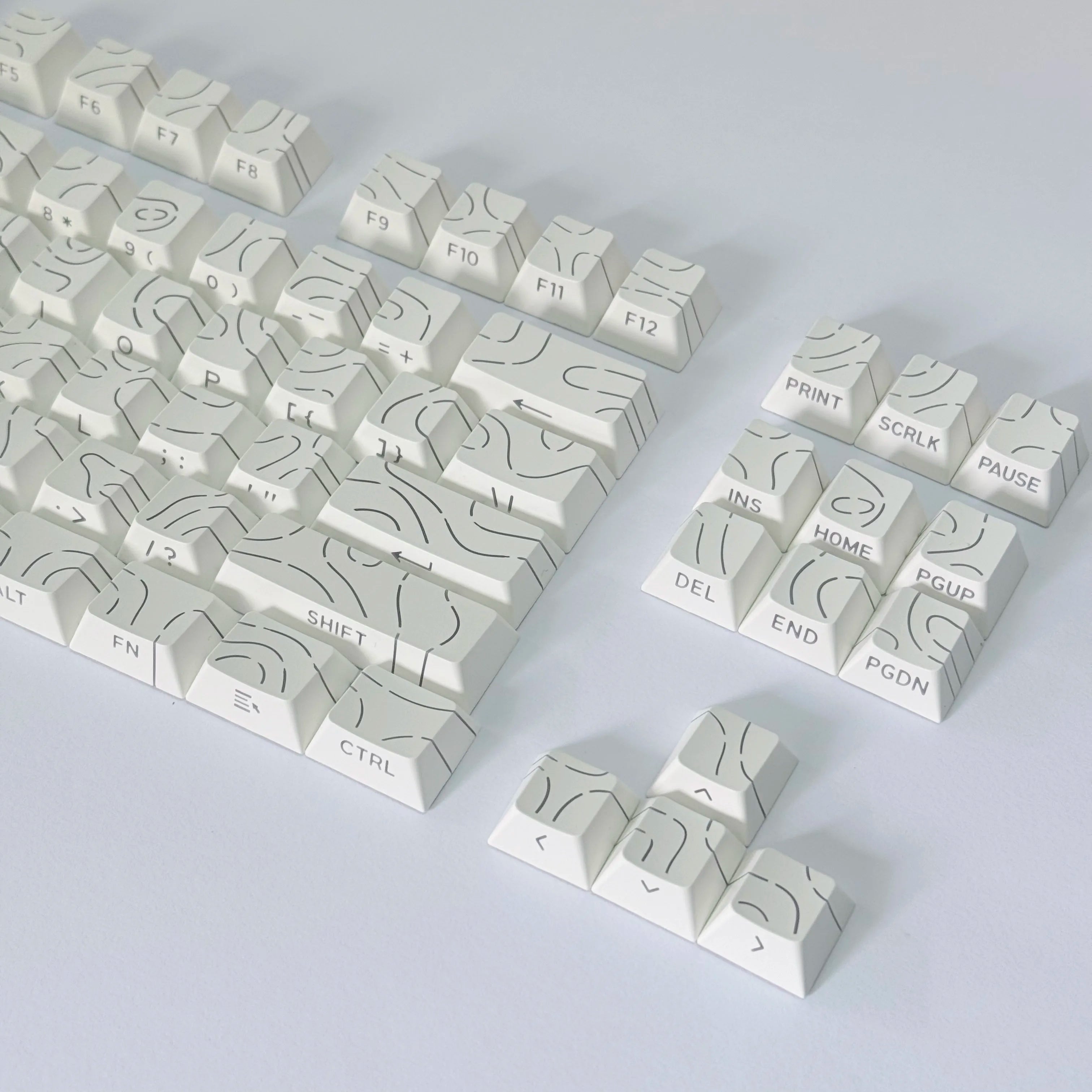 Line Gradient Side Shine Through Keycaps Cherry Profile PBT Custom Keycaps for 60% 65% 75% 96% 98% 100% Mechanical Keyboard