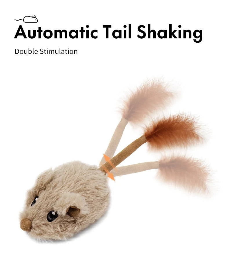 Rato Elétrico Recarregável para Gatos – Brinquedo Interativo com Som e Movimento
