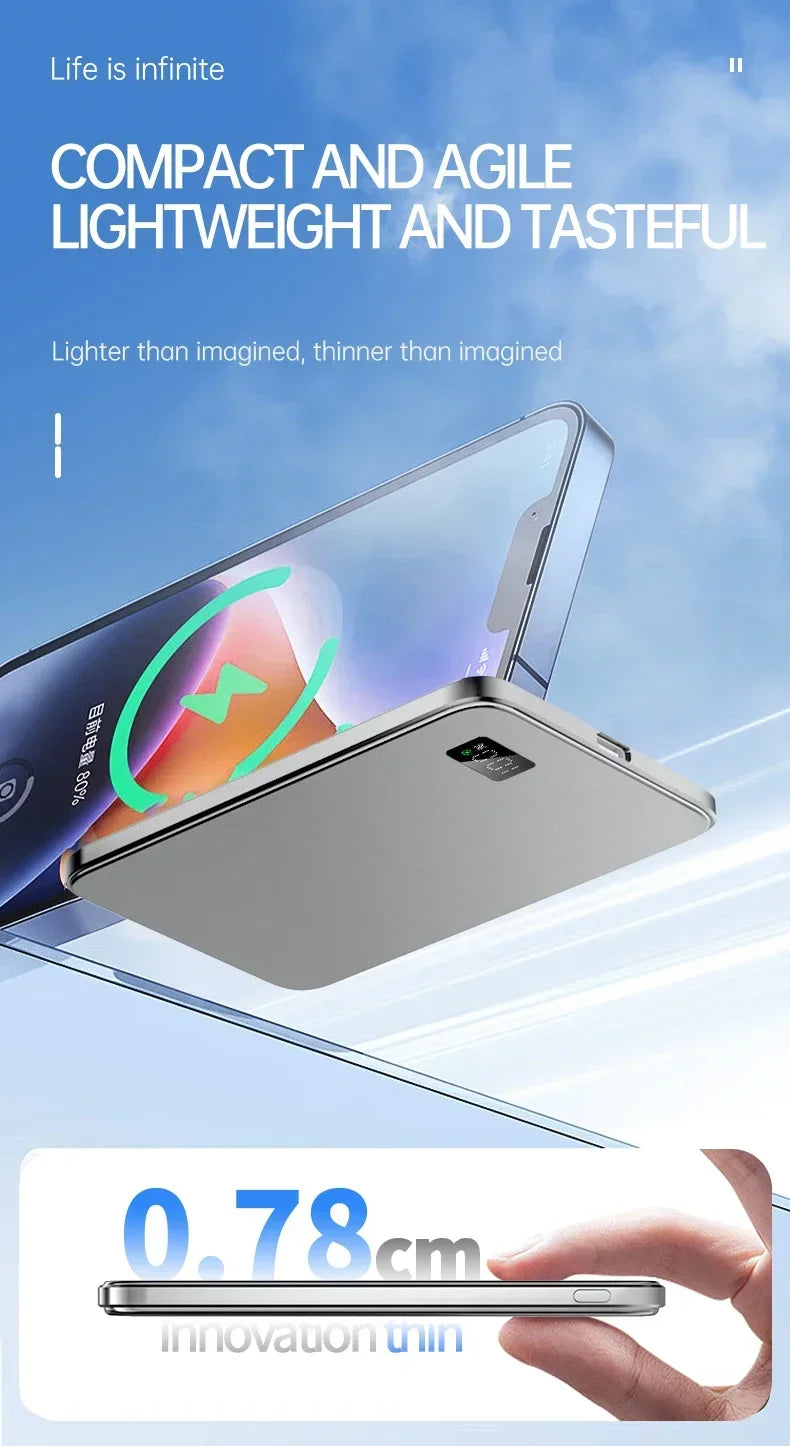 Lenovo 50000mAh 3‑in‑1 Power Bank — Magnético Wireless 22.5W MagSafe