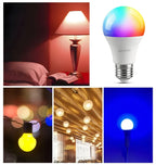 1-10PCS Smart RGBW LED Bulb Spotlight E27 E14 B22 GU10 6W 10W with infrared remote control suitable for colorful home lighting.