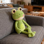 Pet Bite-Resistant Plush Interactive Toy with Sound, Cartoon Frog Design, Suitable for Large, Medium, and Small Pets Such as Cats and Dogs, Double-Layer Fabric, Built-In Airbag