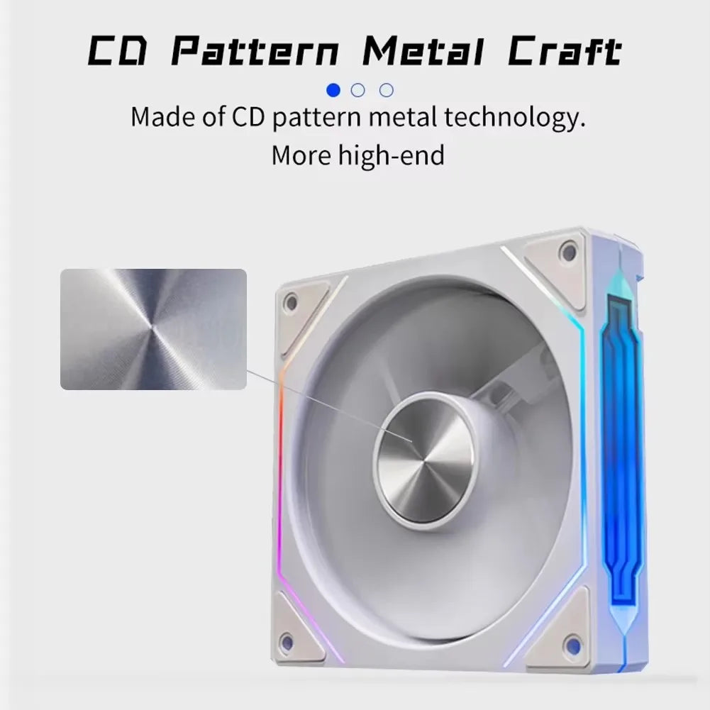 LDPCSJ Prism 4RS 120mm ARGB PC Case Fan with Infinity Mirror Design, 4-PIN PWM Motherboard Synchronization CPU Cooler Fan