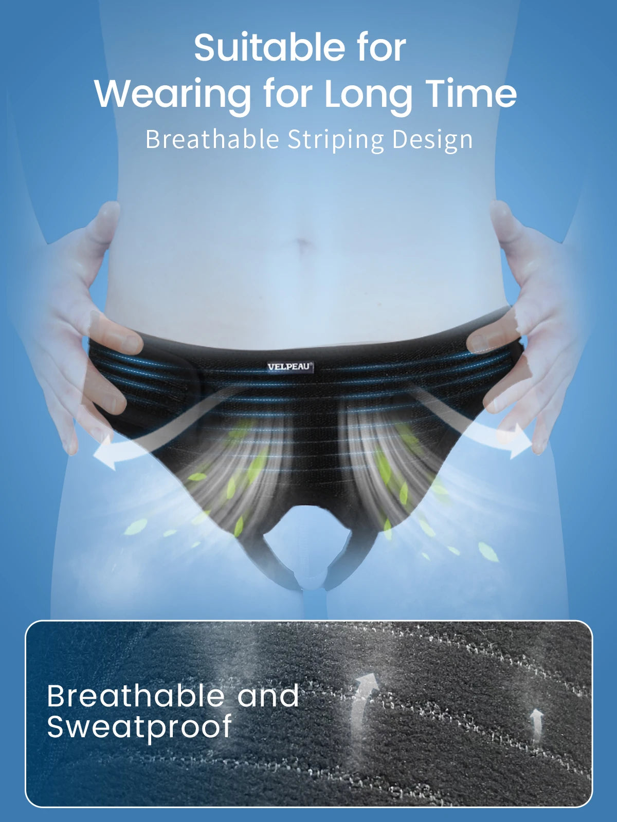 VELPEAU Hernia Belt with 2 compression pads, adjustable Hernia Truss support for single/double inguinal hernias for men and women.