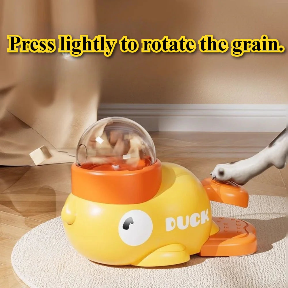 Pet slow food bowl, duck dog snack dispenser, slow anti-swallowing dog food feeder, interactive feeder for small and medium-sized pets.
