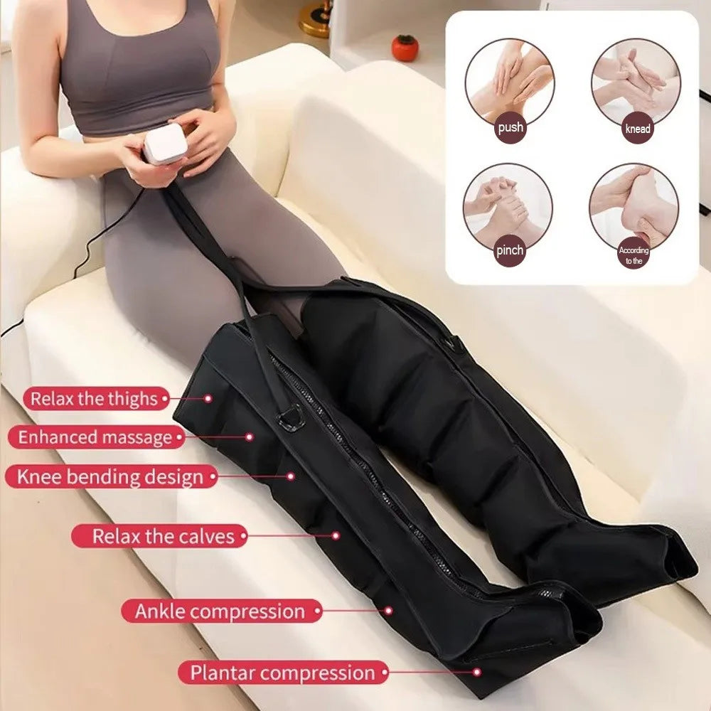 JinKairui Electric Pneumatic Leg Massager Extended Version for Deep Relaxation of Arms, Scalps and Feet with Remote Control