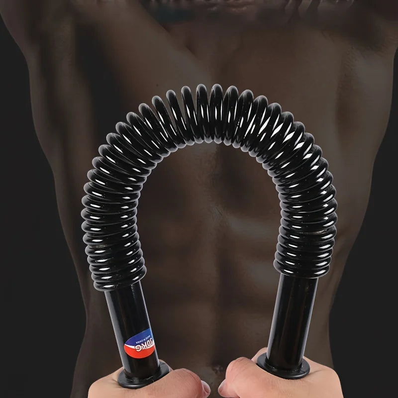 Barra de Exercício com Mola Ajustável 20–60 kg para Treino de Braços e Peito