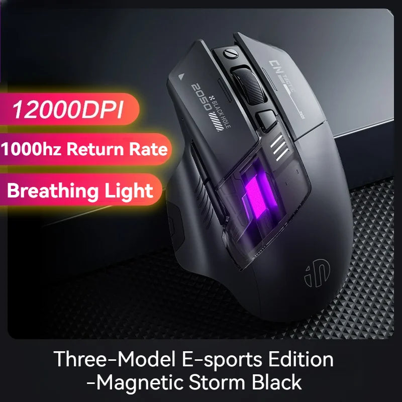 Inphic A9 Explorer V2 Three-mode Gaming Mouse Indicator DPI Adjustable Macro-driver Ergonomics 12000DPI 1000Hz return rate