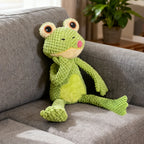 Pet Bite-Resistant Plush Interactive Toy with Sound, Cartoon Frog Design, Suitable for Large, Medium, and Small Pets Such as Cats and Dogs, Double-Layer Fabric, Built-In Airbag