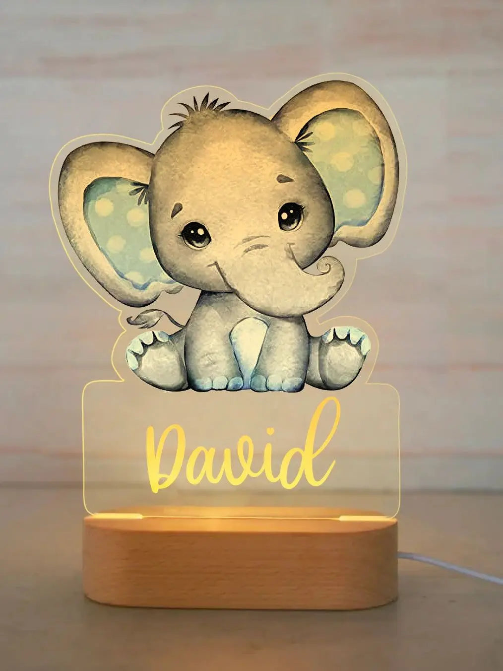 Personalized Children Animal Night Light Custom Name Acrylic Lamp Baby Kids Bedroom Decoration Neonate Birthday Christmas Gift
