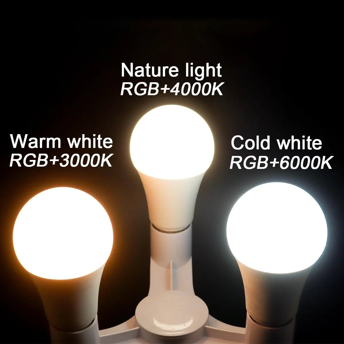 1-10PCS Smart RGBW LED Bulb Spotlight E27 E14 B22 GU10 6W 10W with infrared remote control suitable for colorful home lighting.