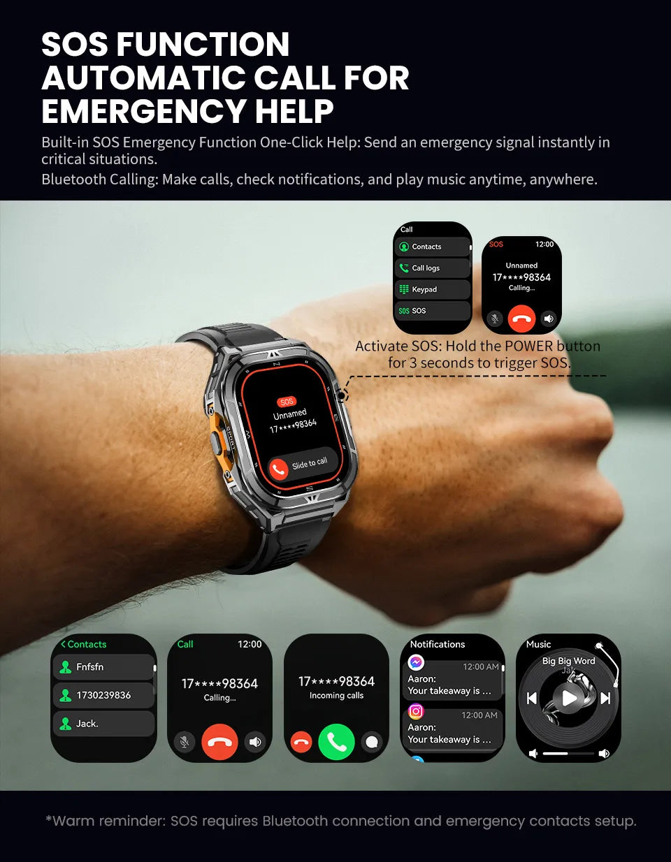 Smartwatch GPS 2020 – AMOLED HD, Resistência 5ATM e Conectividade Total