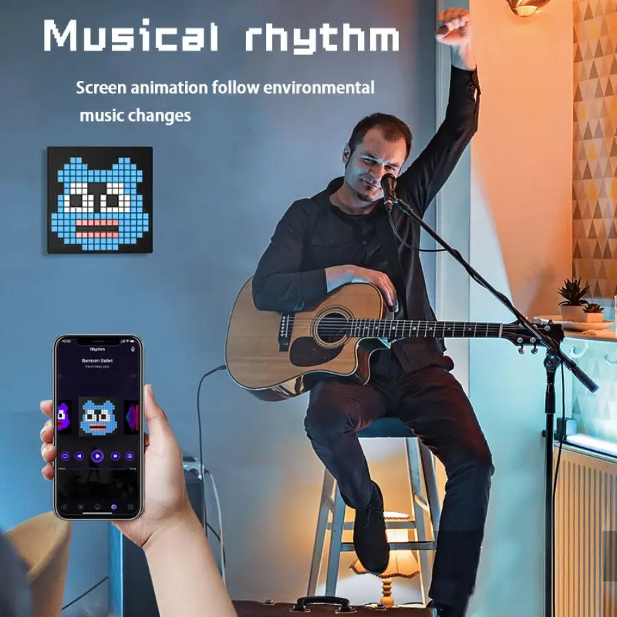 LED Pixel Matrix Bluetooth Smart Display 64x64 RGB Digital Lamp Panel DIY Art Display Gaming Anime Room Decor Frame APP Control