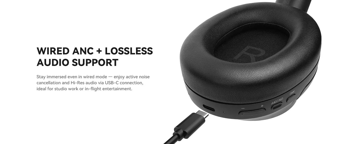 OneOdio A6 — Headphones Over‑Ear ANC 48 dB com LDAC Hi‑Res e App