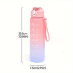 Sports Water Bottle with Time-Tracking Straw Leak Proof Locking Flip Cover for Easy Carry Ideal for Outdoor Adventures