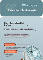 HOMEFISH Portable Rechargeable Clip Fan 720° Rotatable Hanging Fan with Night Light Air Cooler for Outdoor Camping Fan