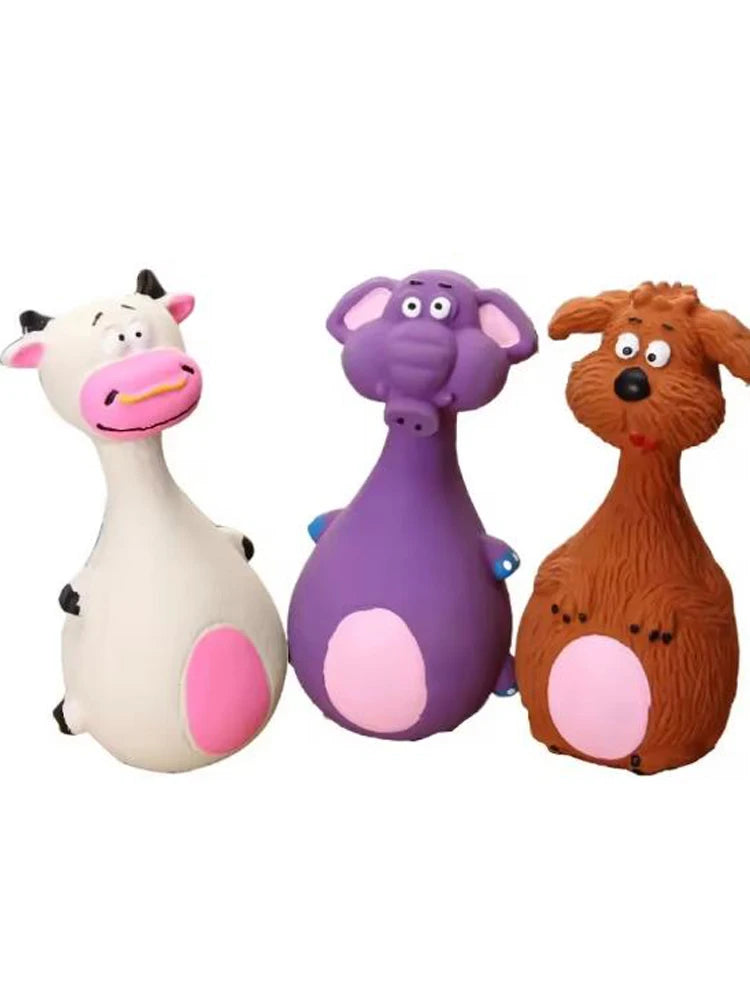 Dog Toys Sound Squeaky Elephant/Cow Animal Chew Pet Rubber Vocal Toys For Small Large Dogs Bite Resistant Interactive Toy