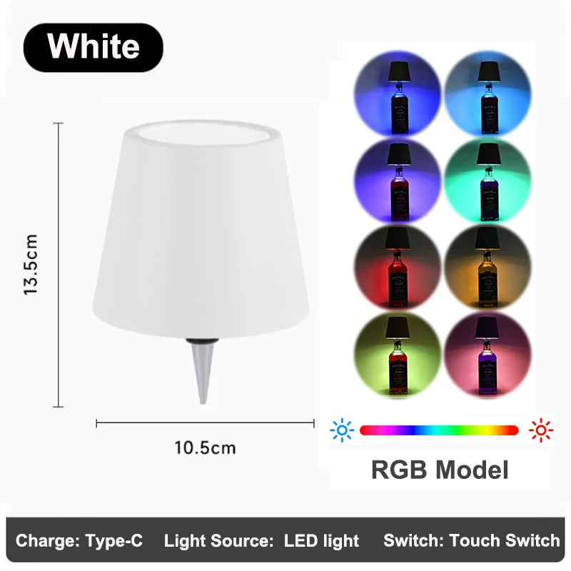 Wireless Table Lamp for Wine Bottles LED Bottle Light for Outdoor Use Touch Control Ideal for Restaurants Bars Festival Party