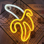 Banana USB Neon Sign LED Night Light for Bedroom, Wedding, Birthday Party, Game Room Wall Decor. Wall Decoration with USB & Battery Power.