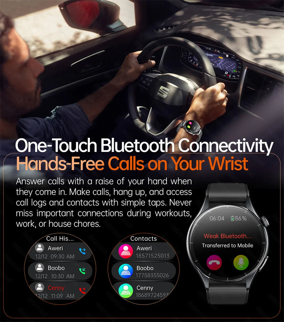 Sapphire 2025 New Health Managed Smart Watch Health Measurement Blood Fat Uric Acid Call ECG+PPG Blood Pressure Health Smartwatch iOS