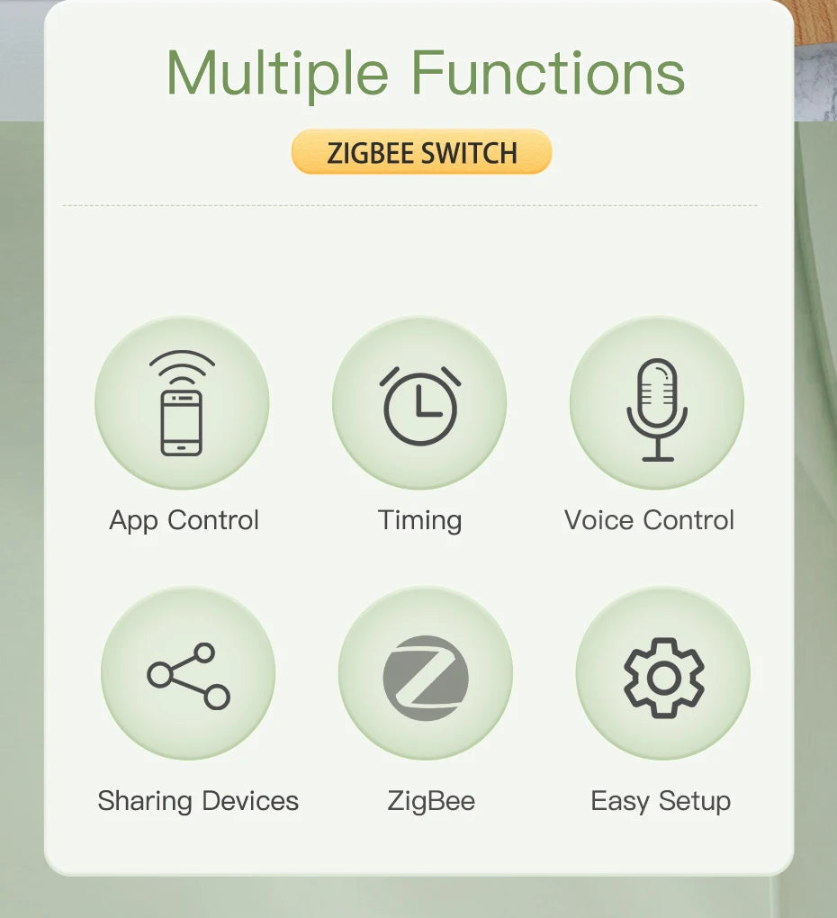BSEED Zigbee Touch Switch — 1/2/3 Gang Smart Tuya Sem Neutro