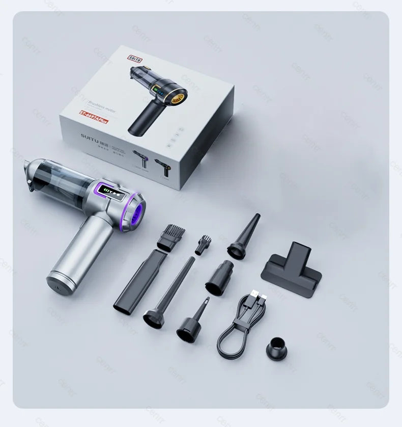 Aspirador Portátil Mini 998000PA para Carro e Casa com Função Sopro