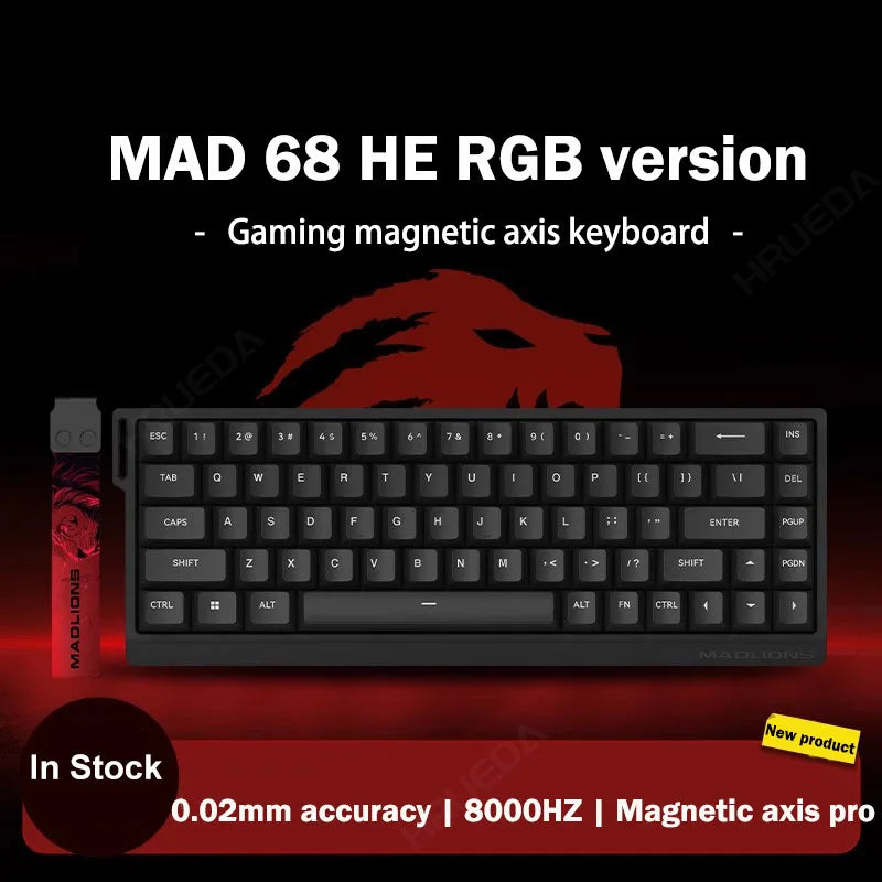 MADLIONS Mad 60he Mad60HE Mad 68HE Mechanical Keyboard Magnetic Switch Wired Hot Swap 8K Polling Rate Customized Gaming keyboard