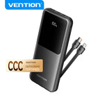Vention 10000mAh Power Bank — 22.5W com Cabo USB‑C Integrado