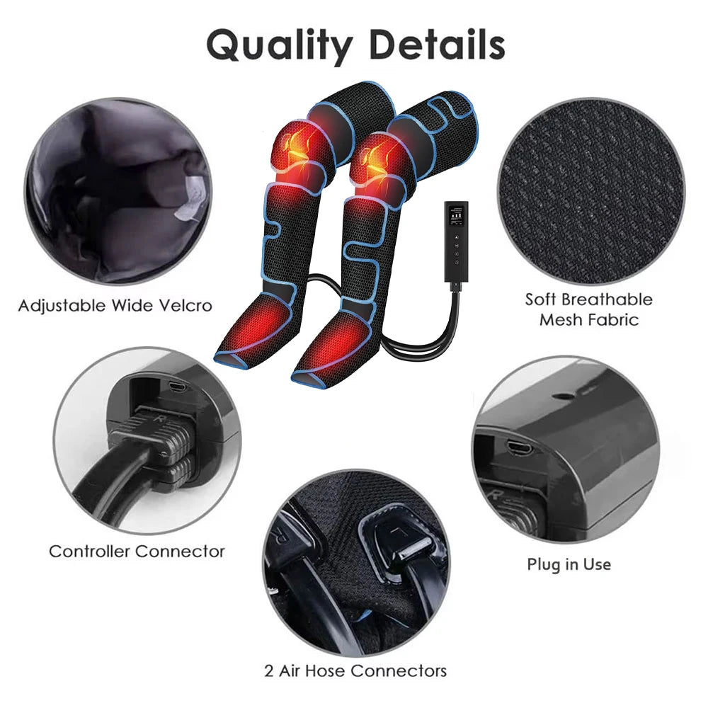 AirRecover Pro – Bota de Compressão Premium com 6 Modos, Calor Terapêutico e Alívio Muscular para Atletas