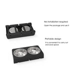 BOOTEELY Elevated Dog Feeder Bowls Adjustable Raised Stand with Double Stainless Steel Food Water Bowls Small Medium Large Dogs