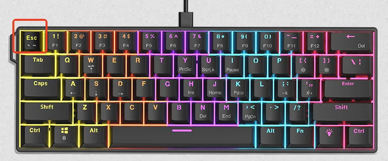 AJAZZ NK61 Wired Gaming Mechanical Keyboard 60% RGB Hot-Swappable 61 Keys Red Switch Mini Keyboard for Gamer PC