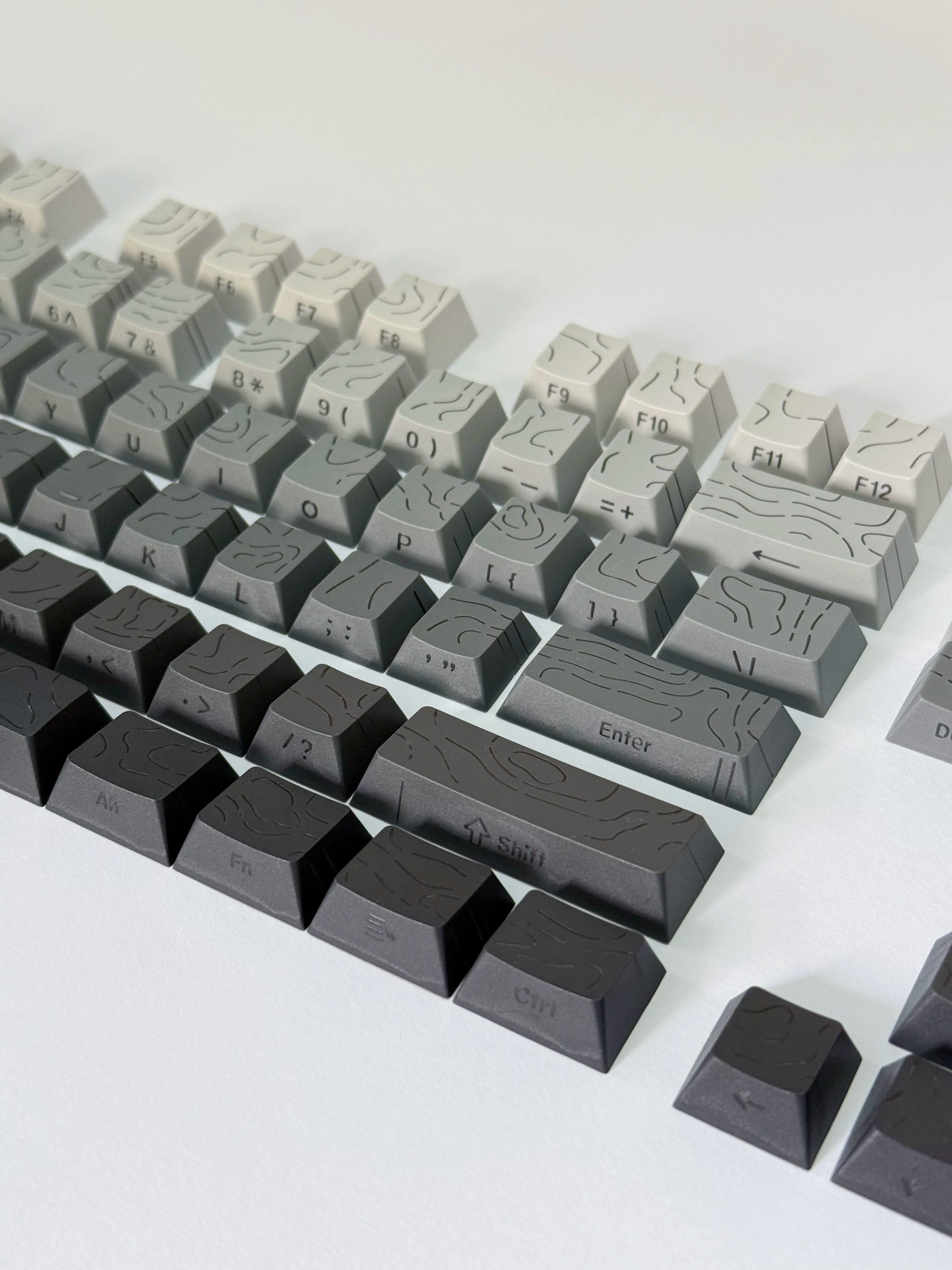 Line Gradient Side Shine Through Keycaps Cherry Profile PBT Custom Keycaps for 60% 65% 75% 96% 98% 100% Mechanical Keyboard