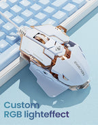 EWEADN G5 USB Wired Gaming Mouse Silent or audible optional, Buttons Macro Function Keys, for desktop, laptop, computer, school