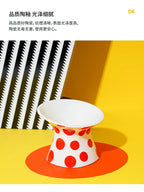 Ceramic Cat and Dog Bowls, Anti-Tip Pet Food Dishes Elevated base design protects cats' necks, suitable for small dogs and cats