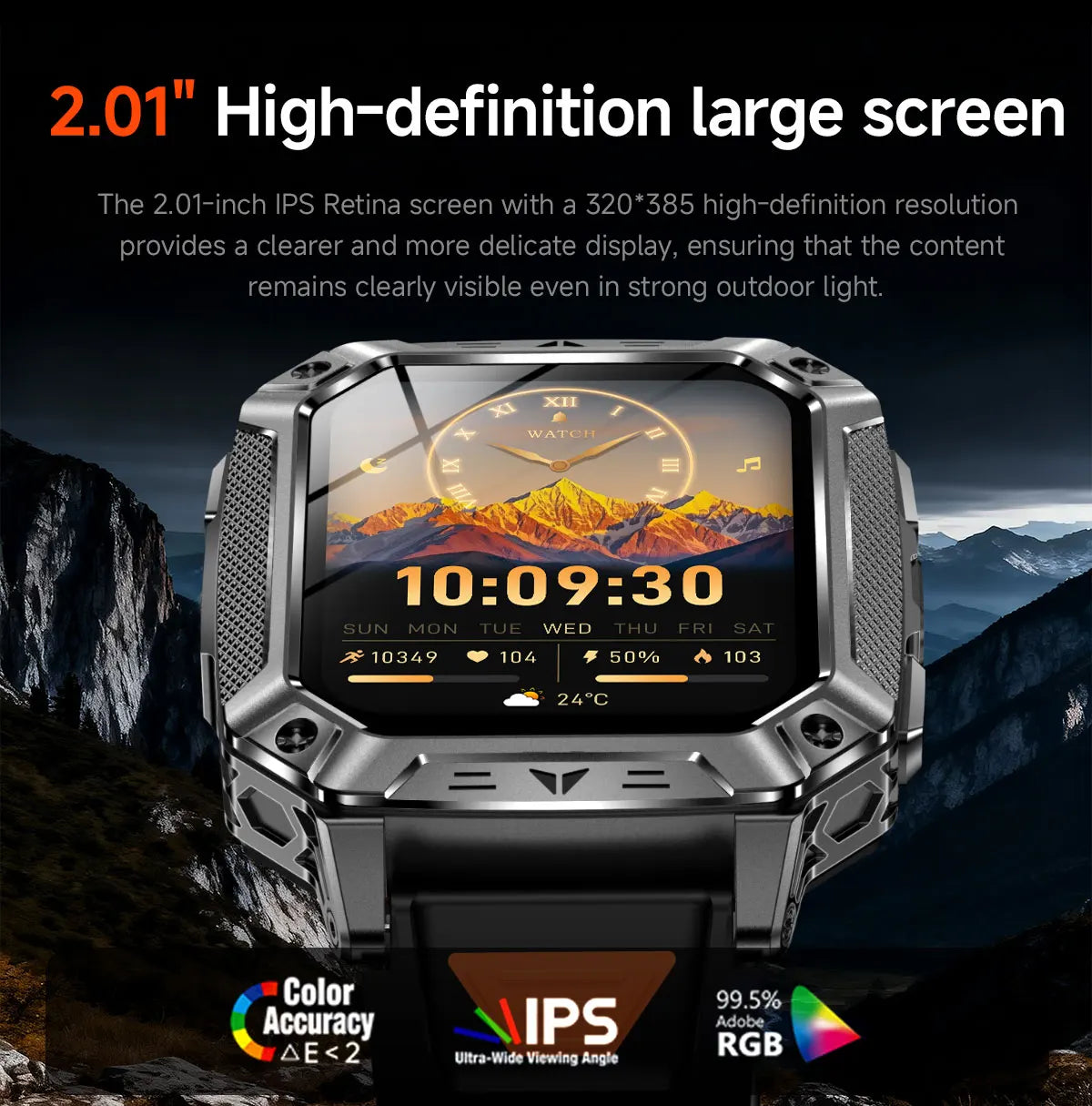Smartwatch Militar 2026 – Robustez Extrema, Lanterna LED e Autonomia XL