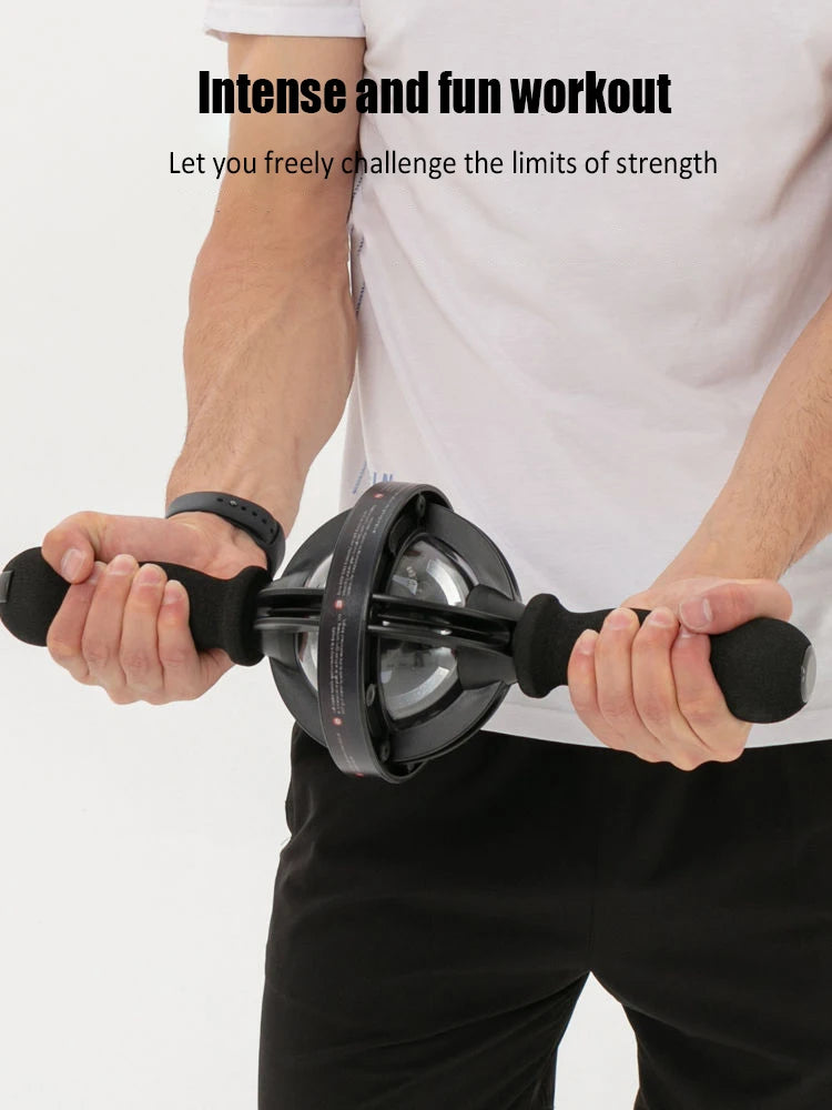 Bola Giroscópica com LED — Treinador de Pulso, Antebraço e Força para Home Gym