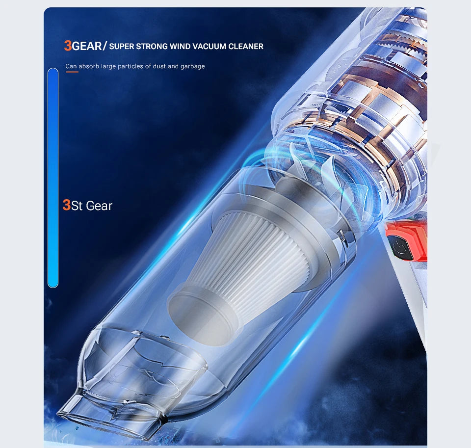 Aspirador Portátil szuk Sem Fios SZUK 180000PA para Carro e Casa