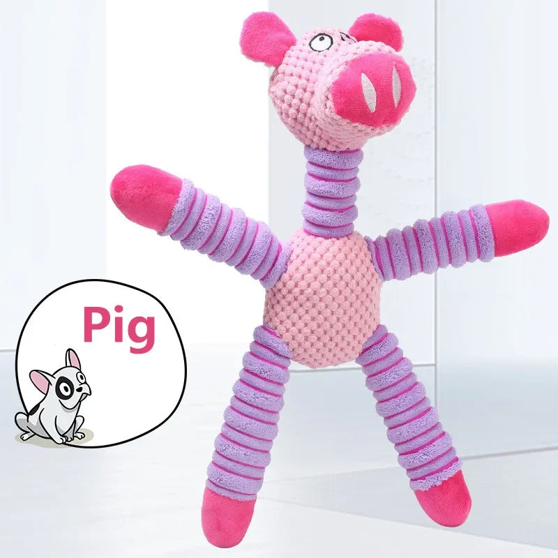 Peluche Animal com Som Indestrutível – Brinquedo Resistente de Treino Dental