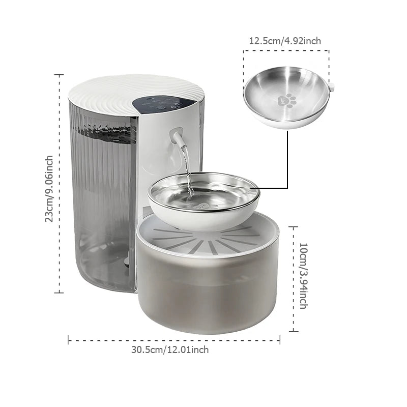 3L Smart Constant Temperature Tilting Pet Water Dispenser Timed & Quantitatively Feed Water Silent cat&dog Heated Water Fountain