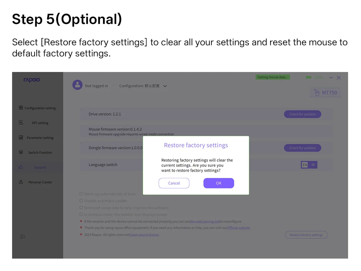 Rapoo 2026 New MT710L Wireless Multimode Rechargeable Ergonomic Mouse 4000 DPI Bluetooth Mouse Easy-Switch Up to 4 Devices