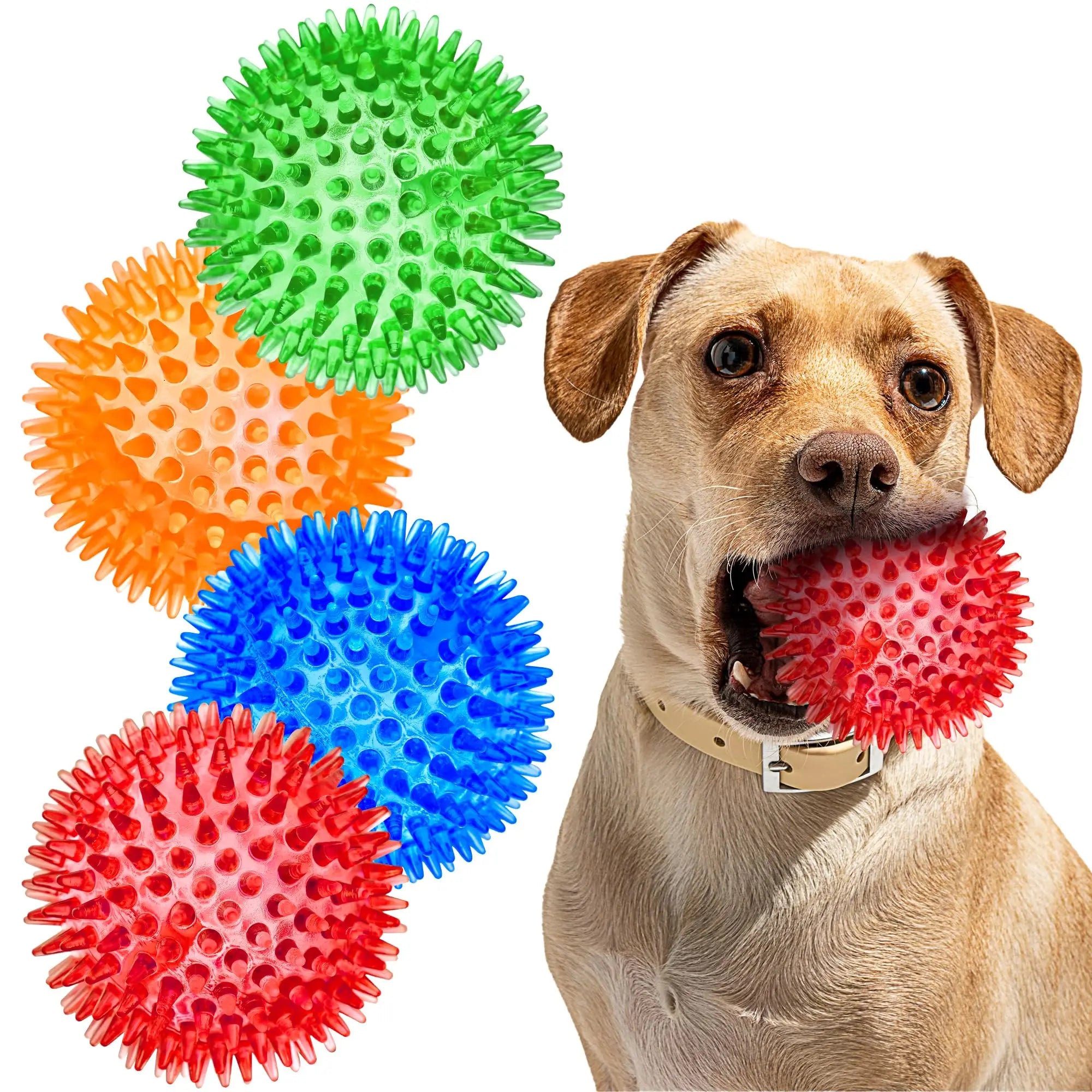 Conjunto 3/6 Bolas Squeaky para Cães – Brinquedos Flutuantes de Limpeza Dentária