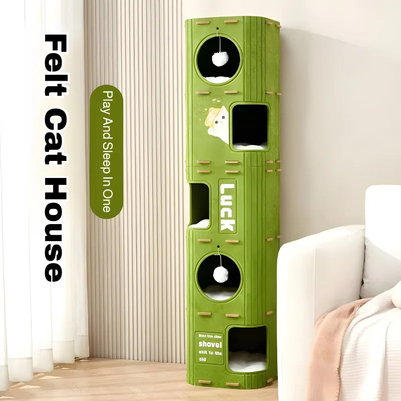 Multi-Layer Cat Nest Cat Climbing Frame Integrated Closed Security Cat Sleeping Nest Scratch-Resistant Wear-Resistant Four-Seas