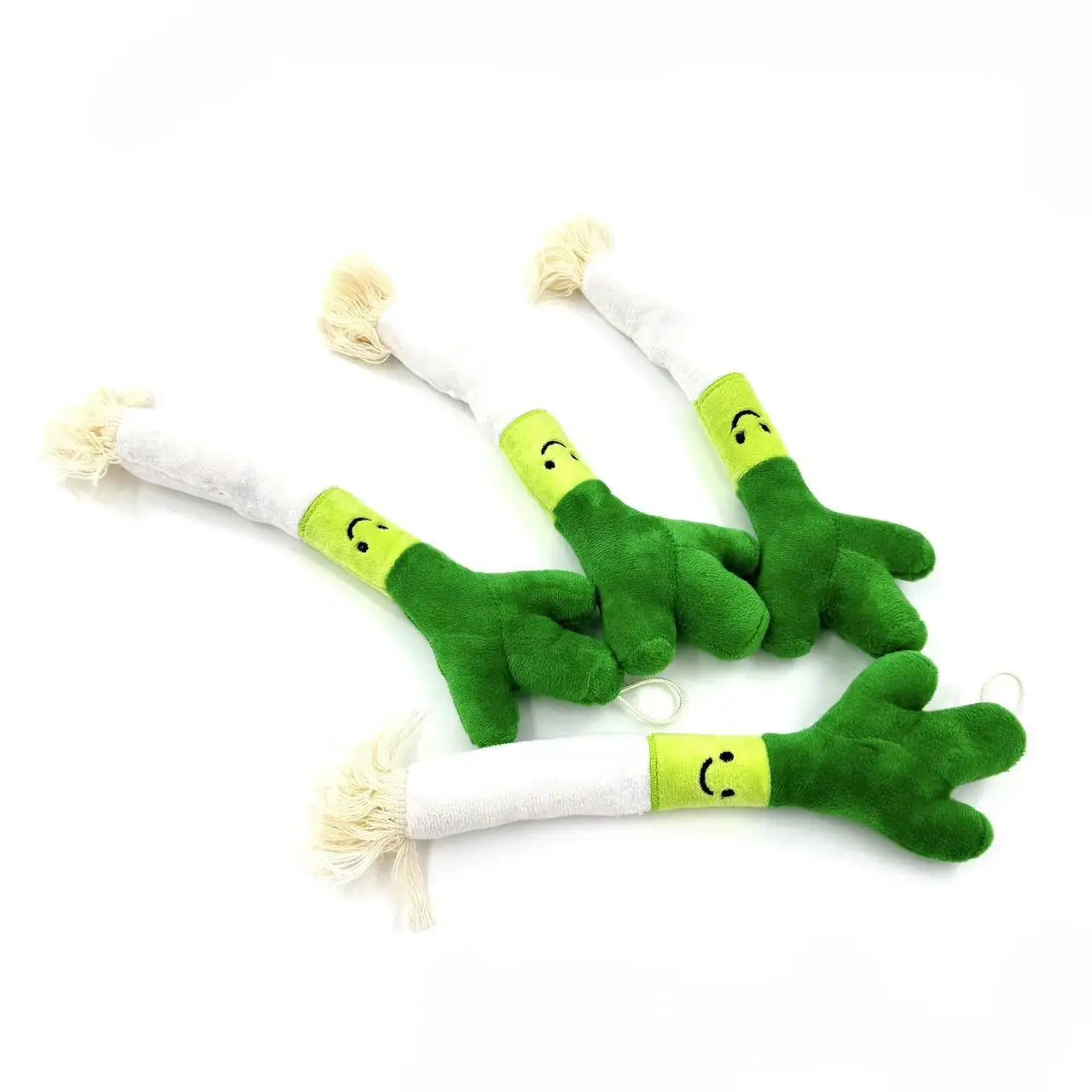 Plush Pet Chew Toys Bite Resistant Simulated Scallion Bell Sounding Teeth Cleaning Interactive Playing Supplies For Dog Cat