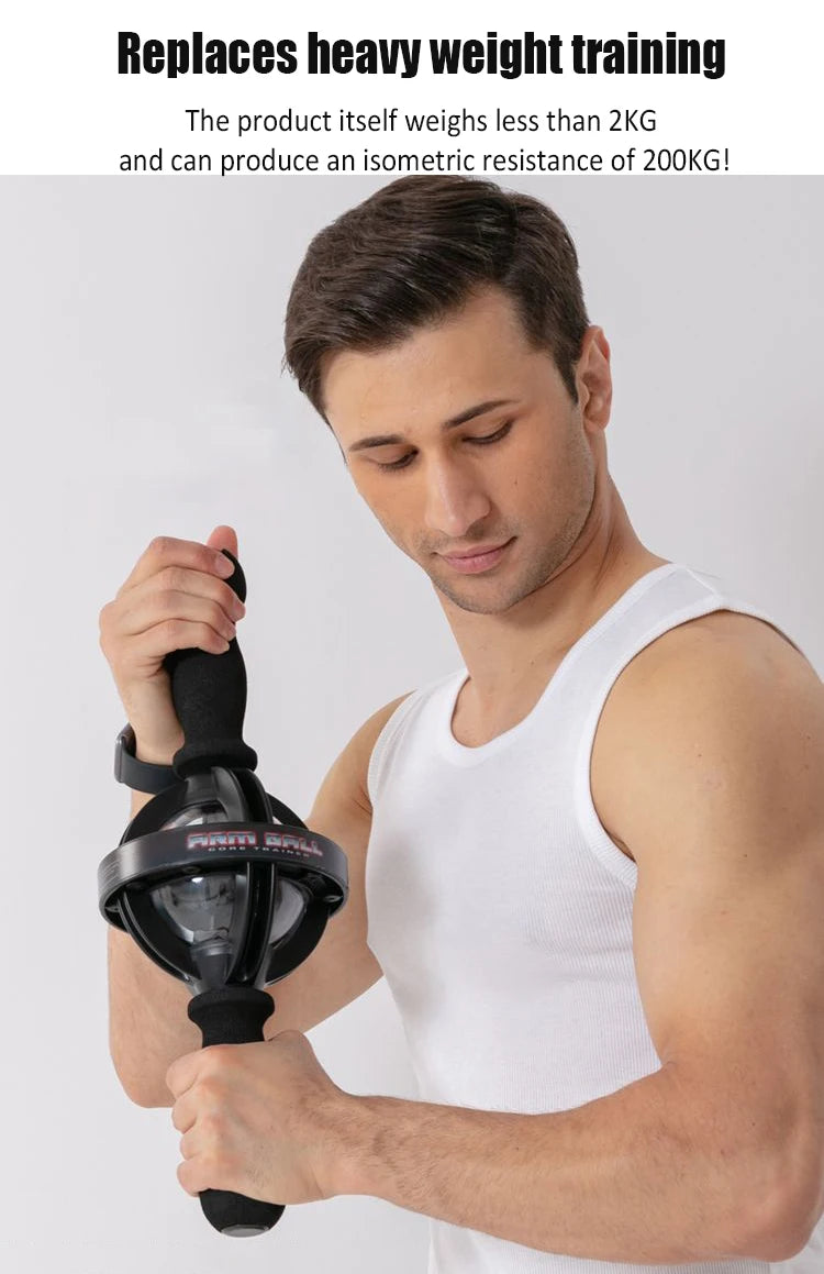 Bola Giroscópica com LED — Treinador de Pulso, Antebraço e Força para Home Gym