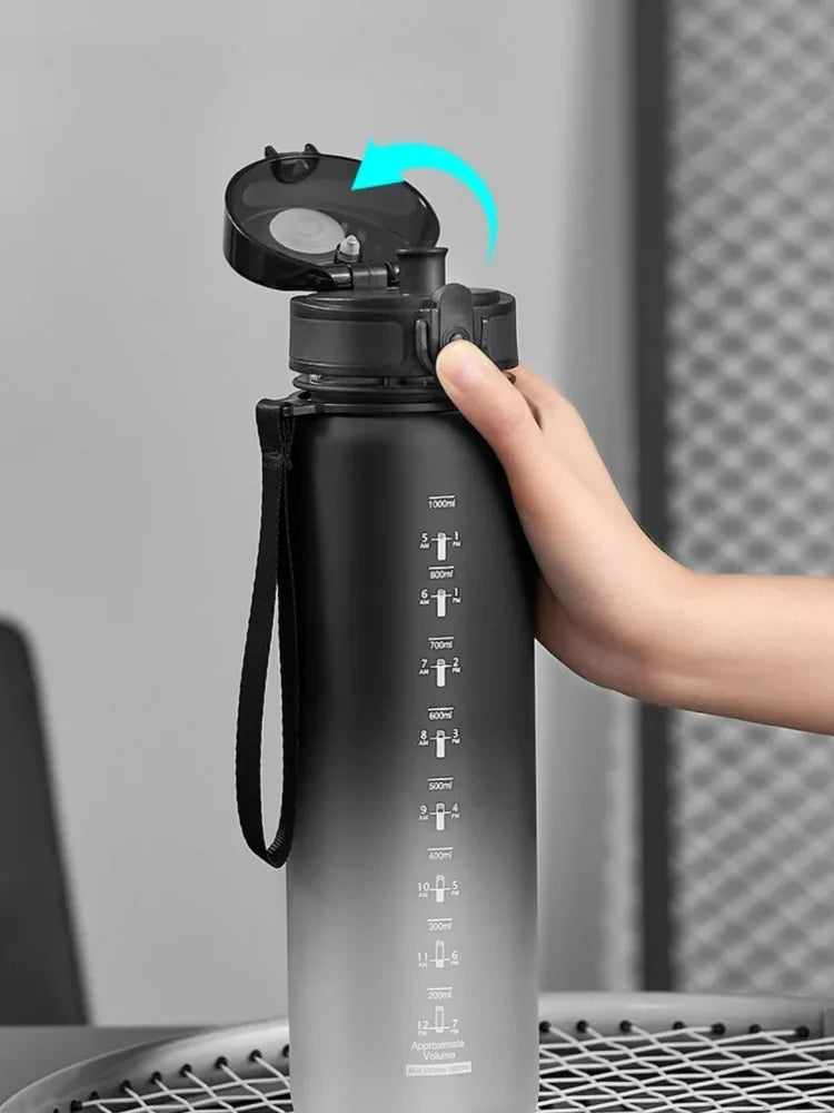 1 Liter Large Capacity Sports Water Bottle Leak Proof Colorful Plastic Cup Drinking Outdoor Travel Portable Gym Fitness Jugs