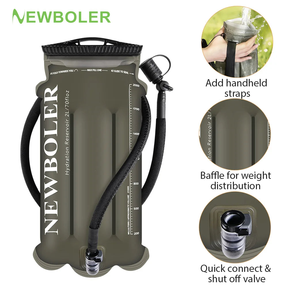 NEWBOLER TPU Detachable Drinking Tube Water Bag Large Capacity Outdoor Drinking Bag Mountaineering Running Reservoir Bag 2L/3L