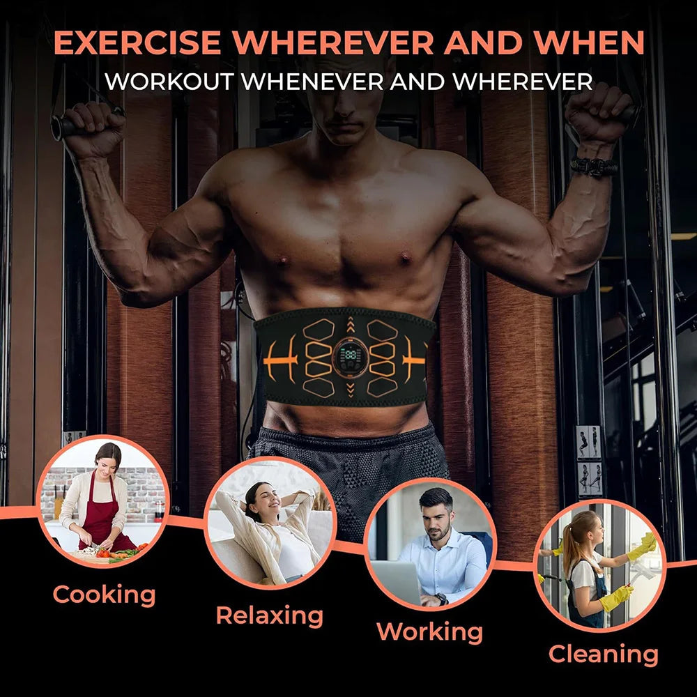 Smart ABS Pro – Cinto EMS de Tonificação Abdominal e Estimulação Muscular Avançada