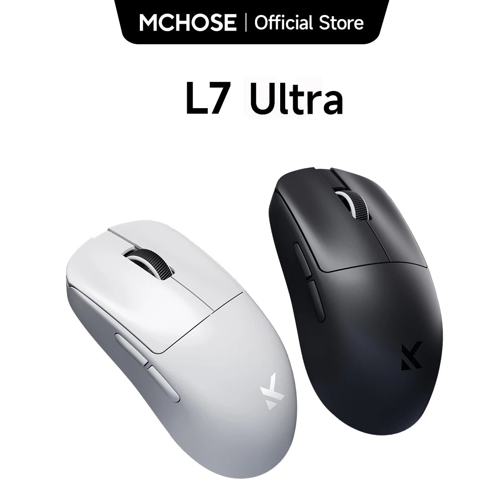 MCHOSE L7 Wireless Gaming Mouse L7 Ultra PAW3395 26K Sensor Dual 8K Polling 39g Ultra-Lightweight2.4GHz RF/BT/Wired Tri-Mode