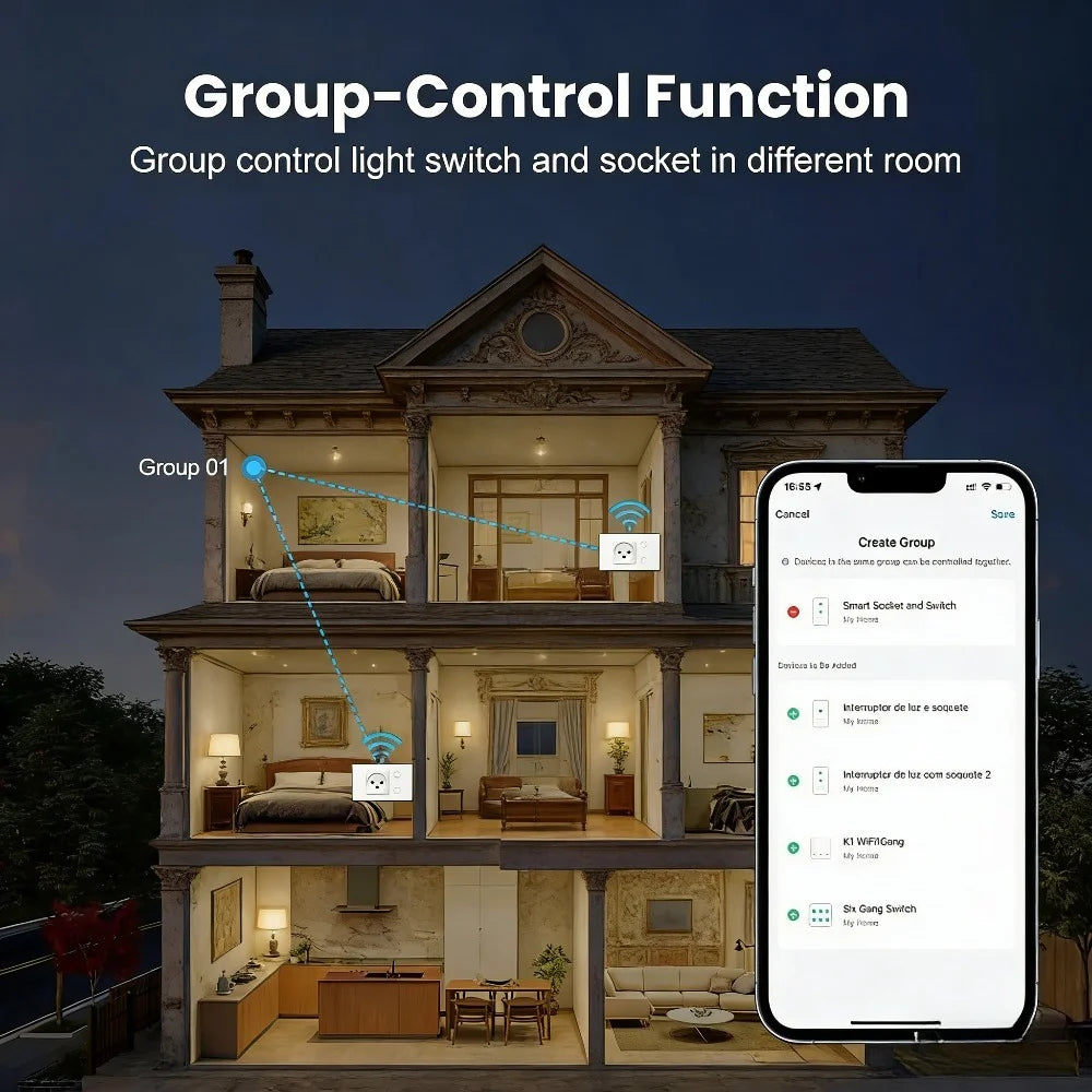 Melery Tuya WiFi Boiler Switch — Tomada 40A Smart com Timer Alexa