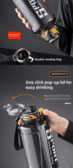 1000ml/1500ml Large Capacity Sports Water Bottle Plastic Cooling Bottle Outdoor Cycling Hiking Drinkware Travel Drinkware